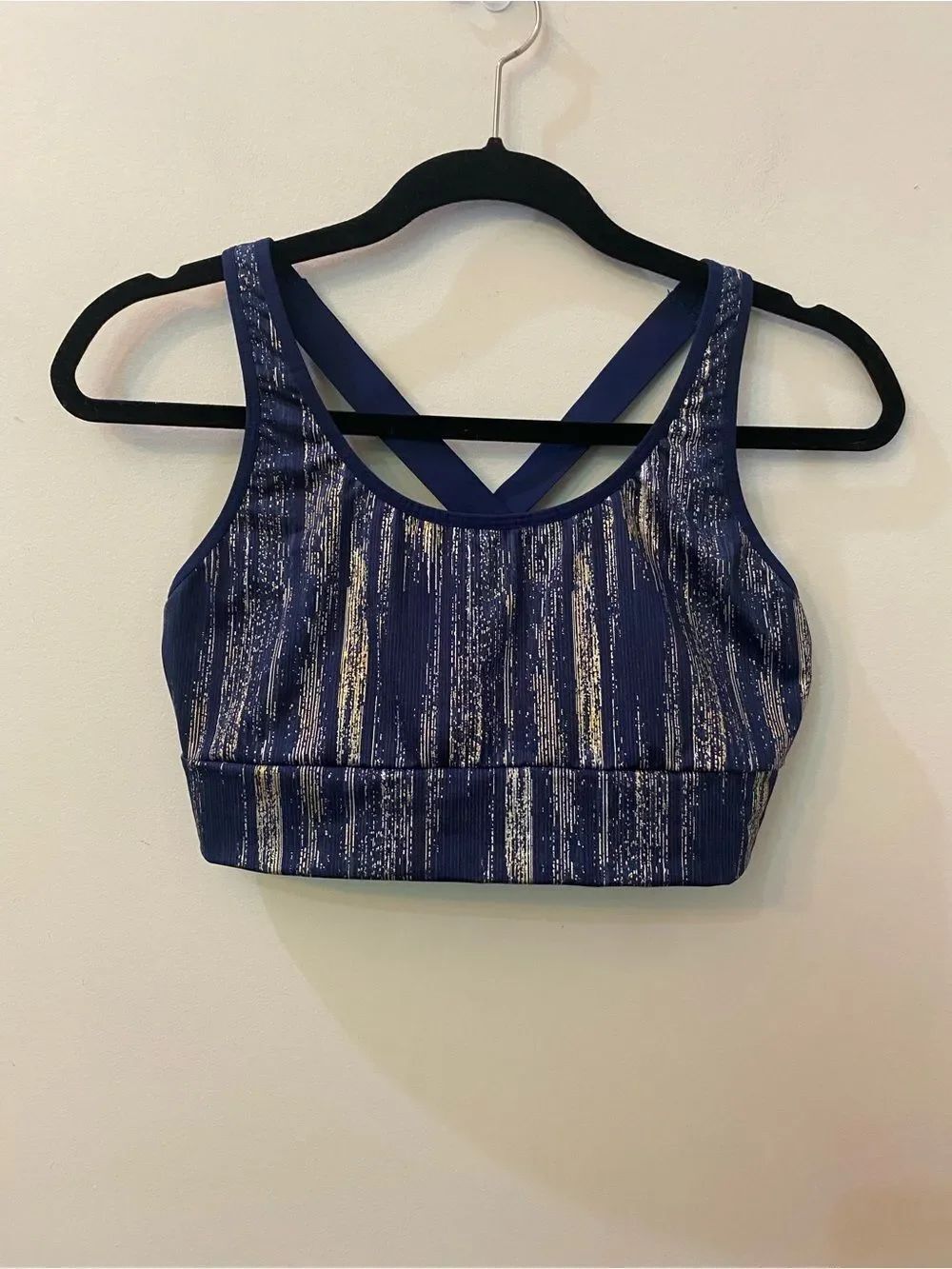 Victoria Sport Blue Metallic Sport Bra Women’s Size L